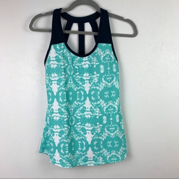 Fabletics Tops - Fabletics Zion Activewear Tank Top Teal White XS